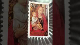 Canada A Hans Memling painter stamp quotThe Virgin and Child with Saint Anthony and a Donor 1472 [upl. by Lertram]