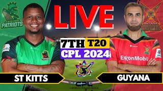 St Kitts amp Nevis Patriots vs Guyana Amazon Warriors Live SKNP VS GAW LIVE CPL LIVE 2024 Match7 [upl. by Akeber]