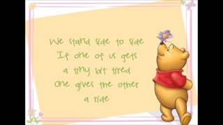 Shoulder to Shoulder Lyrics Winnie the Pooh HD [upl. by Eylatan]