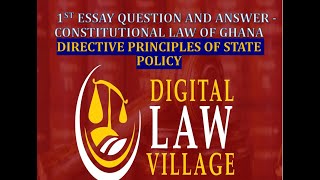 Constitutional Law Essay Question 1 Justiciability of the Directive Principles of State Policy [upl. by Cohen210]