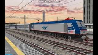 OpenBVE HD Amtrak ALP46A Starts an 18 Car Amfleet Train Out of Utrecht Central Station [upl. by Aled]