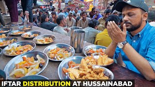 Iftari at Hussainabad Food Street  100 Iftar Box Distribution  Ramzan in Karachi Pakistan [upl. by Hceicjow]