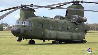 Heldairshow 2017 Chinook startup  Royal Netherlands Air Force [upl. by Eanyl]