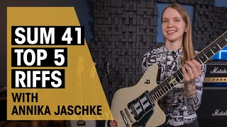 Top 5 Sum 41 Guitar Riffs with Annika  Thomann [upl. by Graehme933]