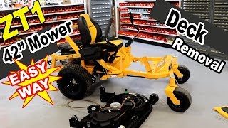 Cub Cadet Ultima ZT1 42 zero turn  Remove the mower deck EASY WAY [upl. by Thacher]