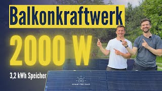 2000W Balkonkraftwerk mit 32 kWh Speicher Aufbau und Betrieb Anker SOLIX Solarbank 2 E1600 ProNew [upl. by Macomber]