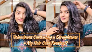 How I do Straightening amp Curls using Just a Straightener No Curler NeededMy Hair Care Routine [upl. by Anedal]