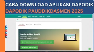 CARA DOWNLOAD APLIKASI DAPODIK PAUD TK SD SMP SMA PAUDDIKDASMEN [upl. by Bordiuk]