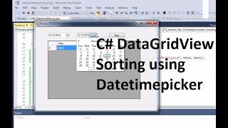 C  Using Datetimepicker to sort Datagridview rows [upl. by Neerod]