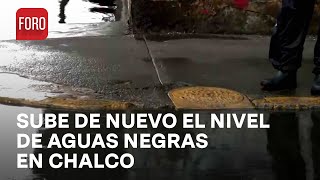 Aumenta de nuevo nivel de aguas negras en zona afectada de Chalco  Las Noticias [upl. by Idnam]