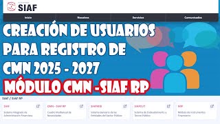 Creación de usuarios de acceso al Módulo PMBSO para Iniciar con el Registro de CMN 20252027 [upl. by Sirtemed721]