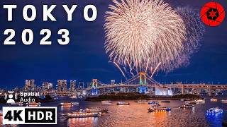 Tokyo Year End Fireworks 2023  4K HDR Spatial Audio [upl. by Ailugram]