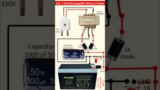 12V 75Ah Rechargeable Battery Charger Using Full Wave Rectifier  How to Charge 12V 7Ah UPS Battery [upl. by Erl814]