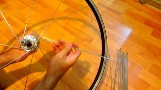 How to build a Bicycle Wheel 32 Spokes Rear wheel 26quot [upl. by Bradshaw]