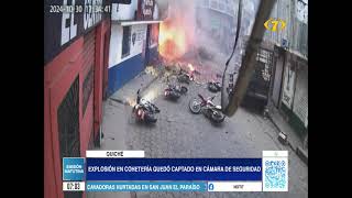 Camaras de seguridad captaron explosión y posterior incendio en Quiché [upl. by Gavrilla]