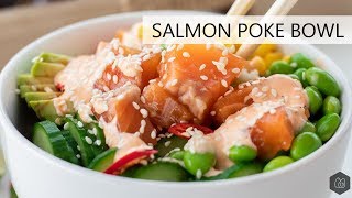 Salmon poke bowl  15 minutes recipe [upl. by Nymzaj768]