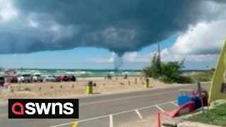 Giant waterspout sighted off the coast of Sauble Beach Canada  SWNS [upl. by Standush]