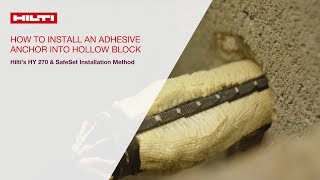 HOW TO install adhesive anchor into hollow block [upl. by Storm175]