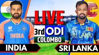 India vs Sri Lanka 3rd ODI  Live Cricket Match Today  IND vs SL Live Match Today  Last 20 Over [upl. by Adigirb]