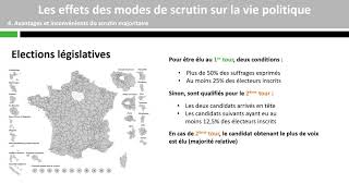 Comment sorganise la vie politique  Effets des modes de scrutins 23 [upl. by Rediah]