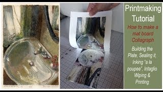 How to Make a Color Collagraph Print from Mat Board [upl. by Enoyrt]