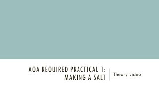 Making salts  theory GCSE Chemistry Required Practical 1 [upl. by Ordnaxela702]