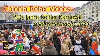 Köln  Cologne Karneval Weiberfastnacht 2023 Heumarkt ♥ Alter Markt ♥ Dom Germany carnival 4K Walk [upl. by Annaj]