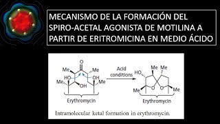 Mecanismo de la formación del spiroacetal de Eritromicina Agonista de receptores de Motilina [upl. by Anitaf]