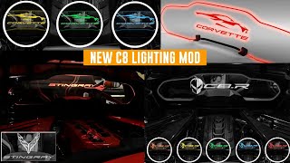 Corvette C8 Illuminated Display GM Licensed Product  Windrestrictor Glow Plate [upl. by Gilly]