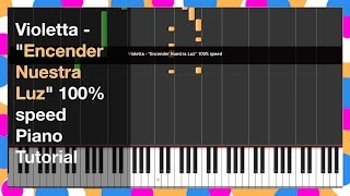 Violetta  quotEncender Nuestra Luzquot 100speed Piano Tutorial [upl. by Coral274]