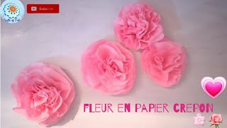 Fleur 🌸Comment faire une fleur en papier crepon 🌹Fleur en papier crepon 💖Crafts of Faty💗 [upl. by Nonnaehr]