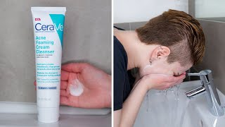 How to use CeraVe Acne Foaming Cream Cleanser [upl. by Ennasirk237]