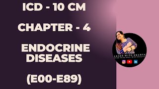 quotICD10 Coding for Endocrine Nutritional and Metabolic Diseases learnwithdhanya icd10 [upl. by Rech]