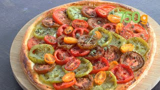 Recette de la tarte aux tomates multicolores et moutarde  750g [upl. by Asik145]