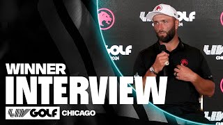 WINNER INTERVIEW Jon Rahm Talks Individual Championship  LIV Golf Chicago [upl. by Neirod]