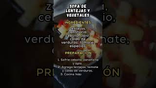 sopa de lentejas y vegetales receta reconfortante [upl. by Sivia]