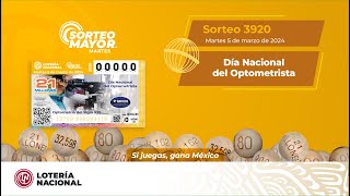 Sorteo Mayor No 3920 quotDía Nacional del Optometristaquot [upl. by Ruhtua]