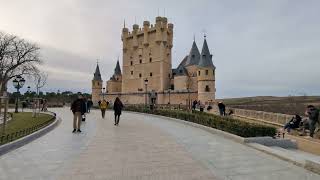 Walking up to Alcázar Segovia Spain 20231206 [upl. by Ahsiket957]