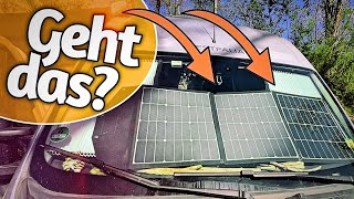 Solarpanel HINTER der Windschutzscheibe Wie gut funktioniert das Vergleich amp Test mit 135W Solar [upl. by Notnirb641]