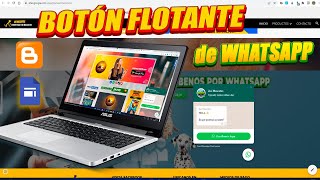 Agregar un BOTÓN FLOTANTE de WHATSAPP en GOOGLE SITES y BLOGGER 2023 [upl. by Mcintyre]