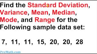 How to Find the Standard Deviation Variance Mean Mode and Range for any Data Set [upl. by Lamaaj571]