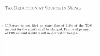 Tax Deduction at Source TDS in Nepal [upl. by Finella]