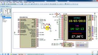 PIC16F877A with DS3231 and ST7735R TFT Proteus simulation [upl. by Siulesoj]