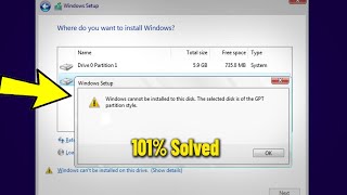 Windows cannot be installed to this disk The selected disk is of the GPT partition style  Fix ✅ [upl. by Niamjneb]