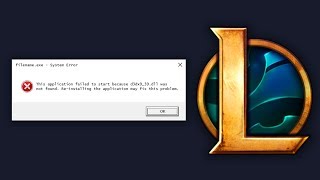 League of Legends  How To Fix quotd3dx939dll Missingquot Error [upl. by Ilecara]