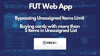 FIFA 21 Ultimate Team Web App  Unlimited Unassigned Items  Debug And Scripting [upl. by Dougall]