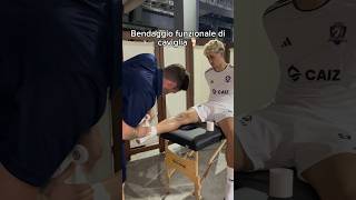 Fasciatura per stabilizzazione della caviglia 🦶🏻⚽️ osteopata osteopatia thrust asmr [upl. by Adner]