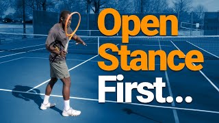 Why you Should always use and open stance first in tennis [upl. by Blinni]