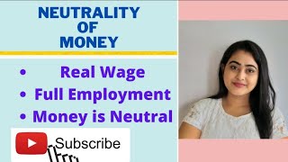 Neutrality of Money Neutral Money Macro Economics what is neutrality of money [upl. by Arek634]