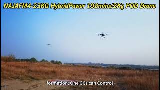 NAJA FM423KG Hybrid power drone in swarm flight formation [upl. by Aiuqcaj]